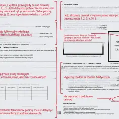 Formularz wniosku o wydanie prawa jazdy, zawiera sekcje dotyczące różnych kategorii prawa jazdy, dane osobowe i oświadczenia.
