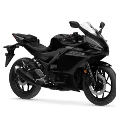 Czarny motocykl Yamaha R3, idealny do miasta i na trasy. Sprawdź yamaha r3 dane techniczne!