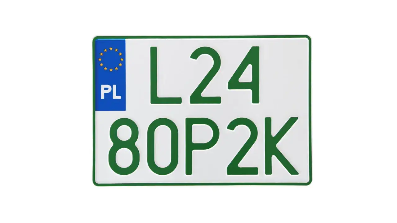 Polskie tablice rejestracyjne L24 80P2K. Nowe rejestracje gotowe do drogi.